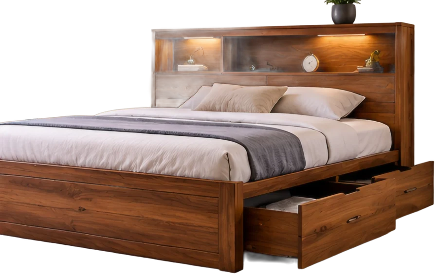 Lit Shelf Storage Bedstead